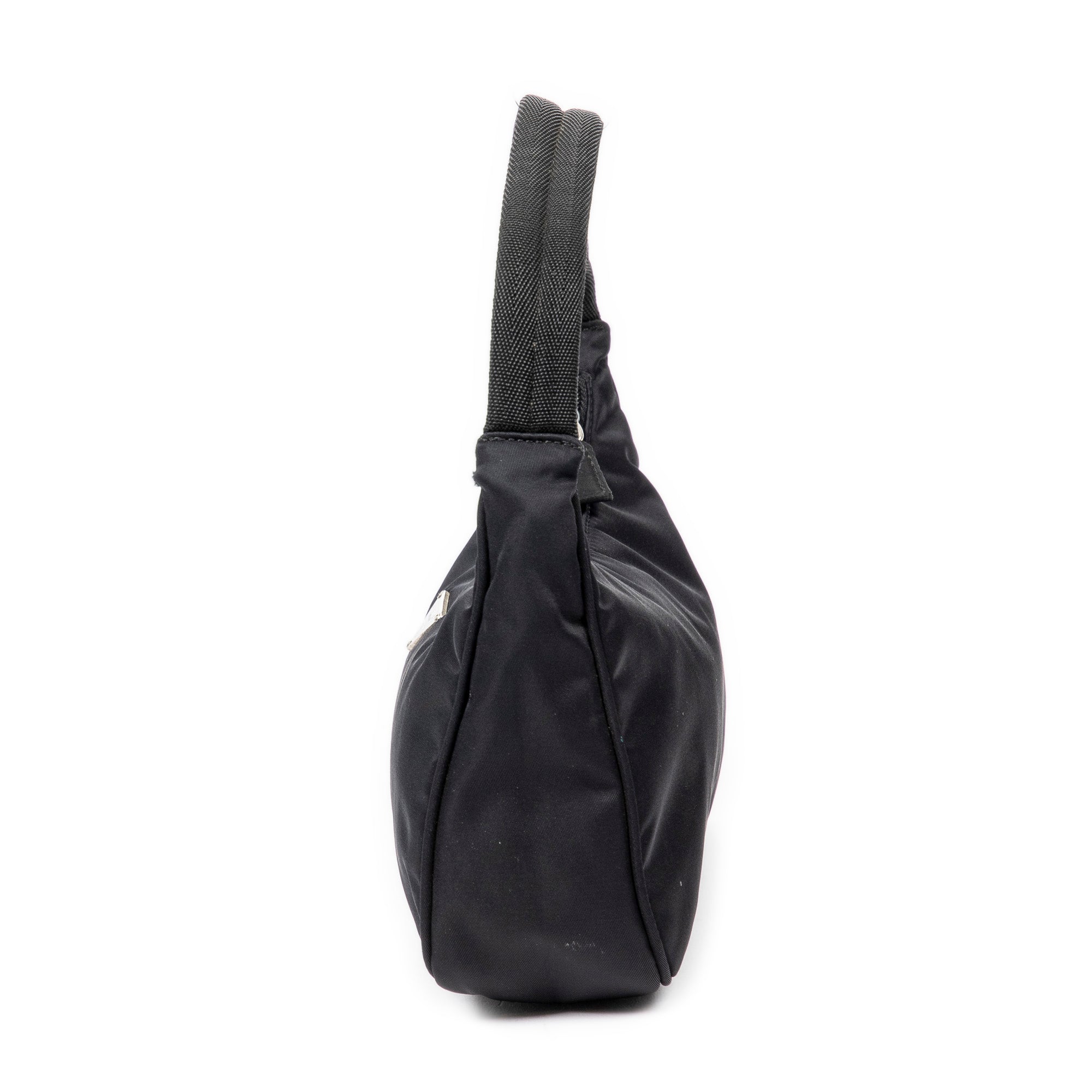 Handbag Vintage Mini Zip Hobo Black Nylon Canvas