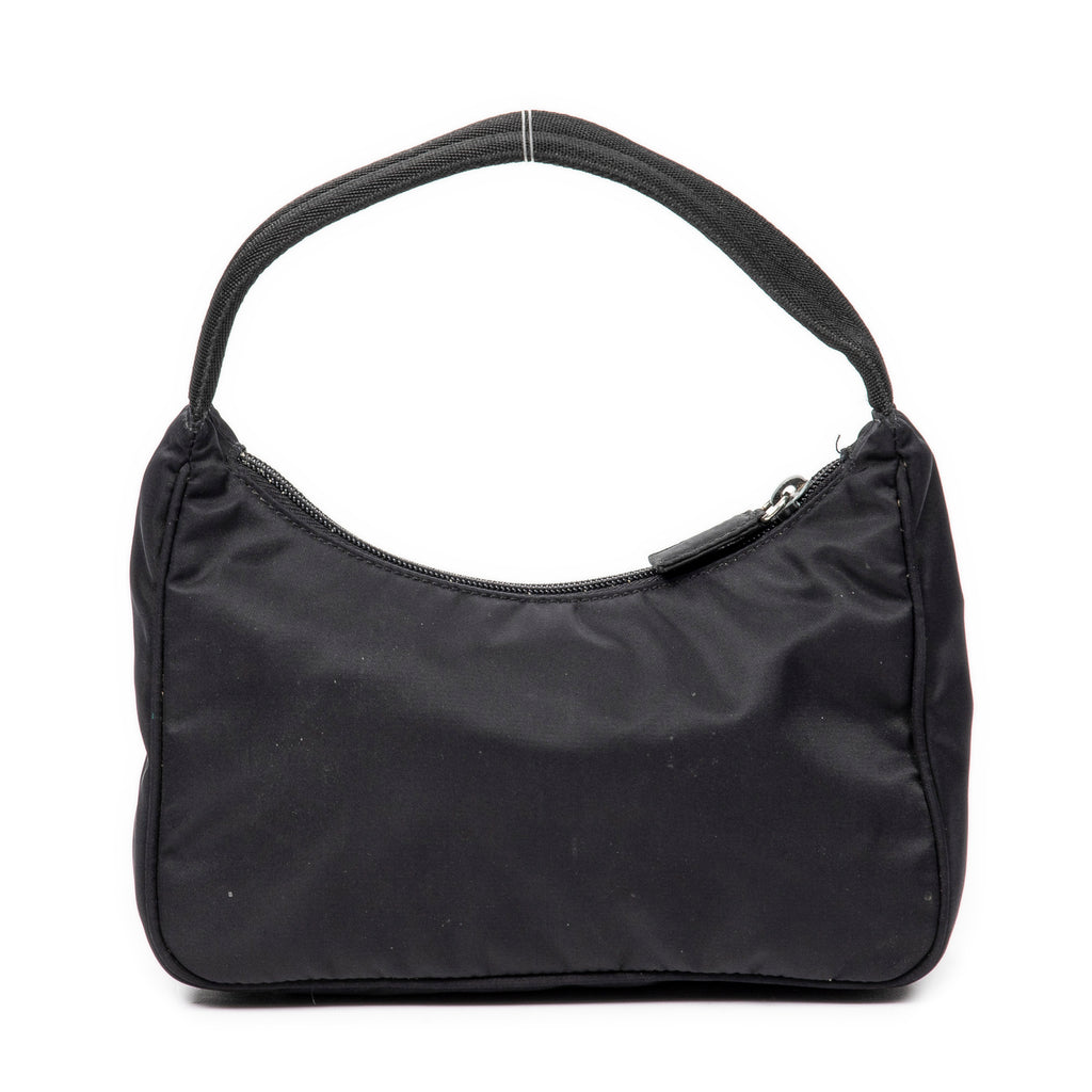 Handbag Vintage Mini Zip Hobo Black Nylon Canvas
