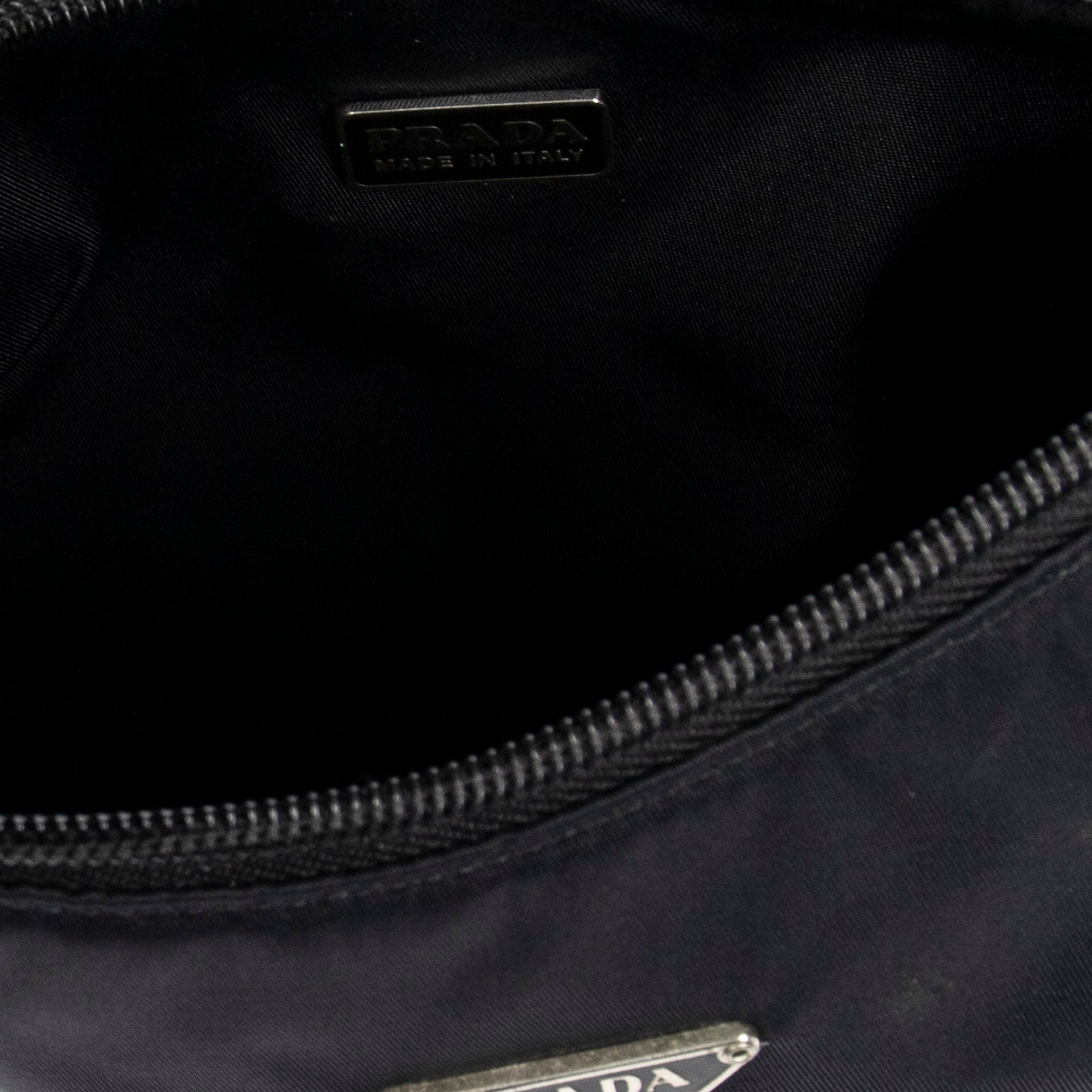 Handbag Vintage Mini Zip Hobo Black Nylon Canvas