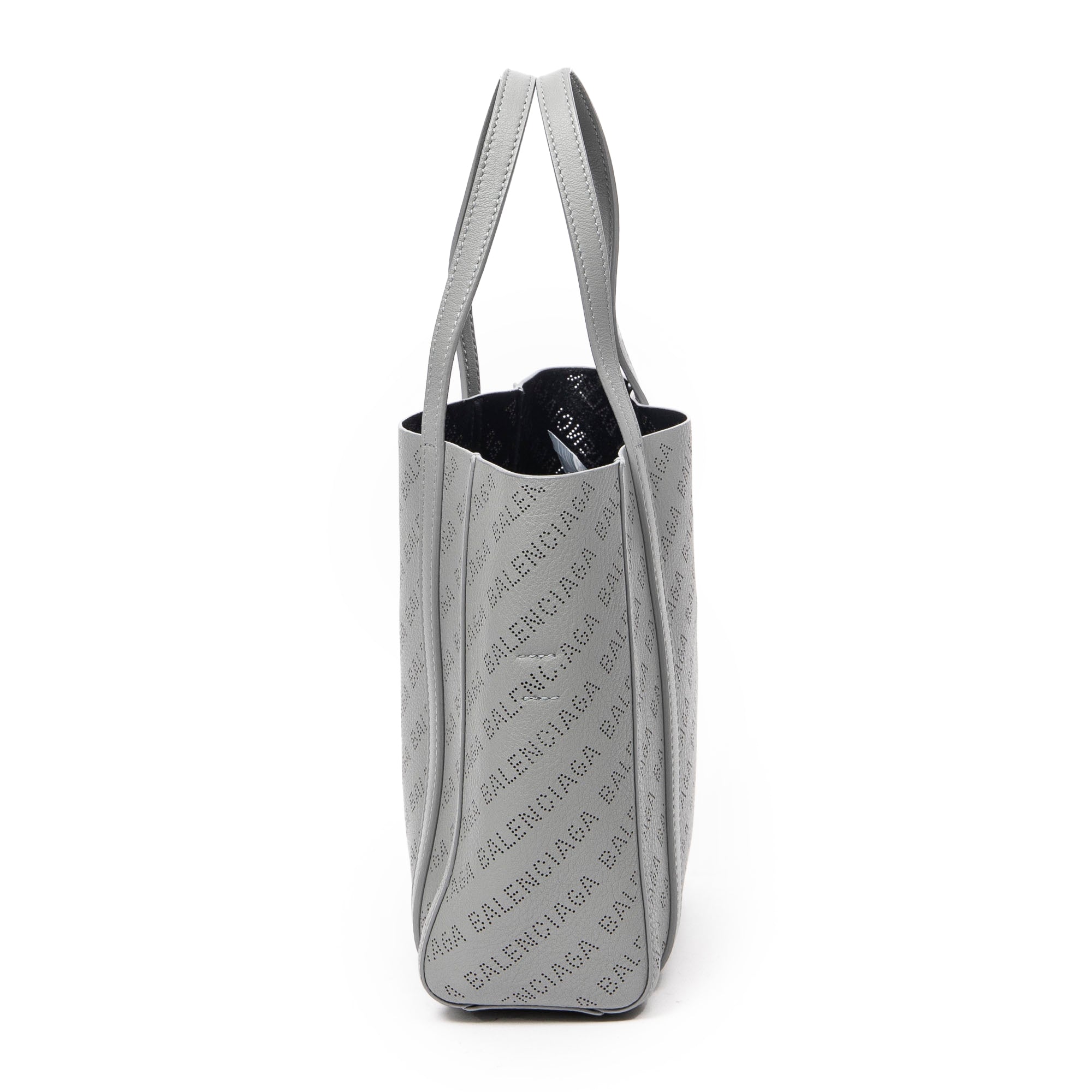 Bolso de hombro XXS Everyday Tote Piel gris con logo perforado