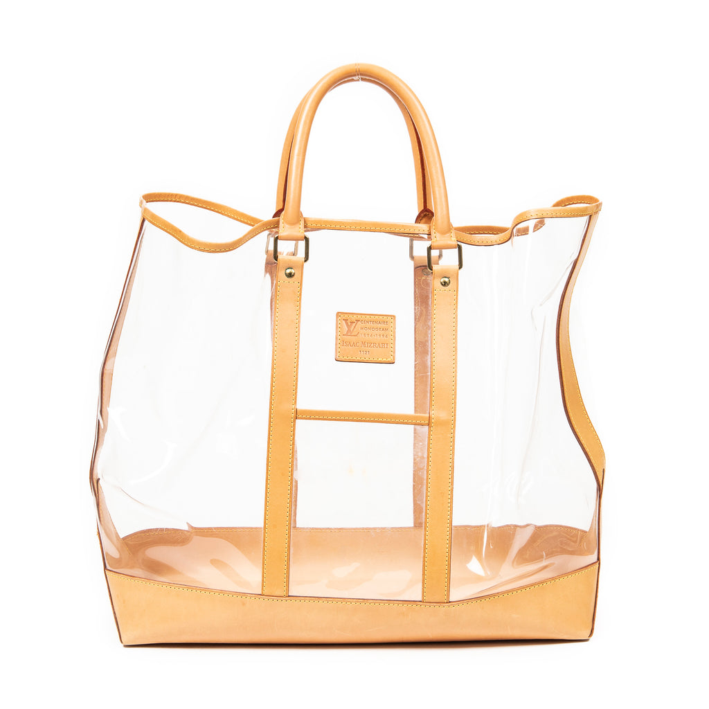 Bolso de hombro edición limitada Isaac Mizrahi Centenaire Sac Weekend PVC resina/cuero Vachetta color camel