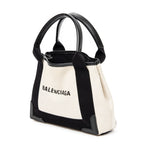Shoulder Bag XS Navy Cabas Beige Canvas