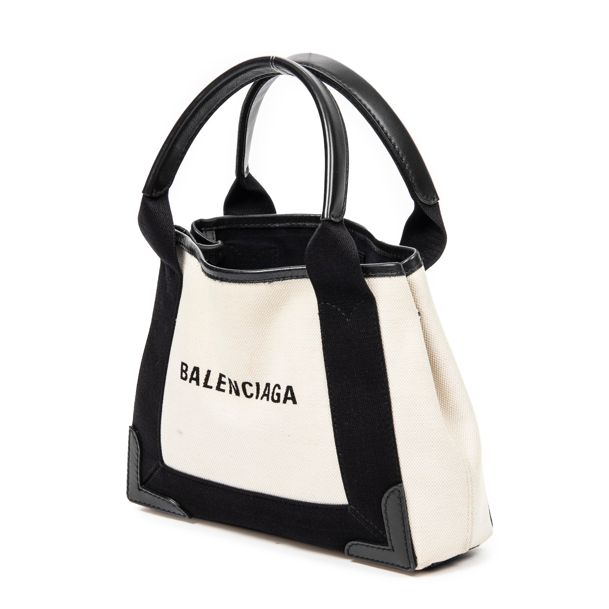 Shoulder Bag XS Navy Cabas Beige Canvas