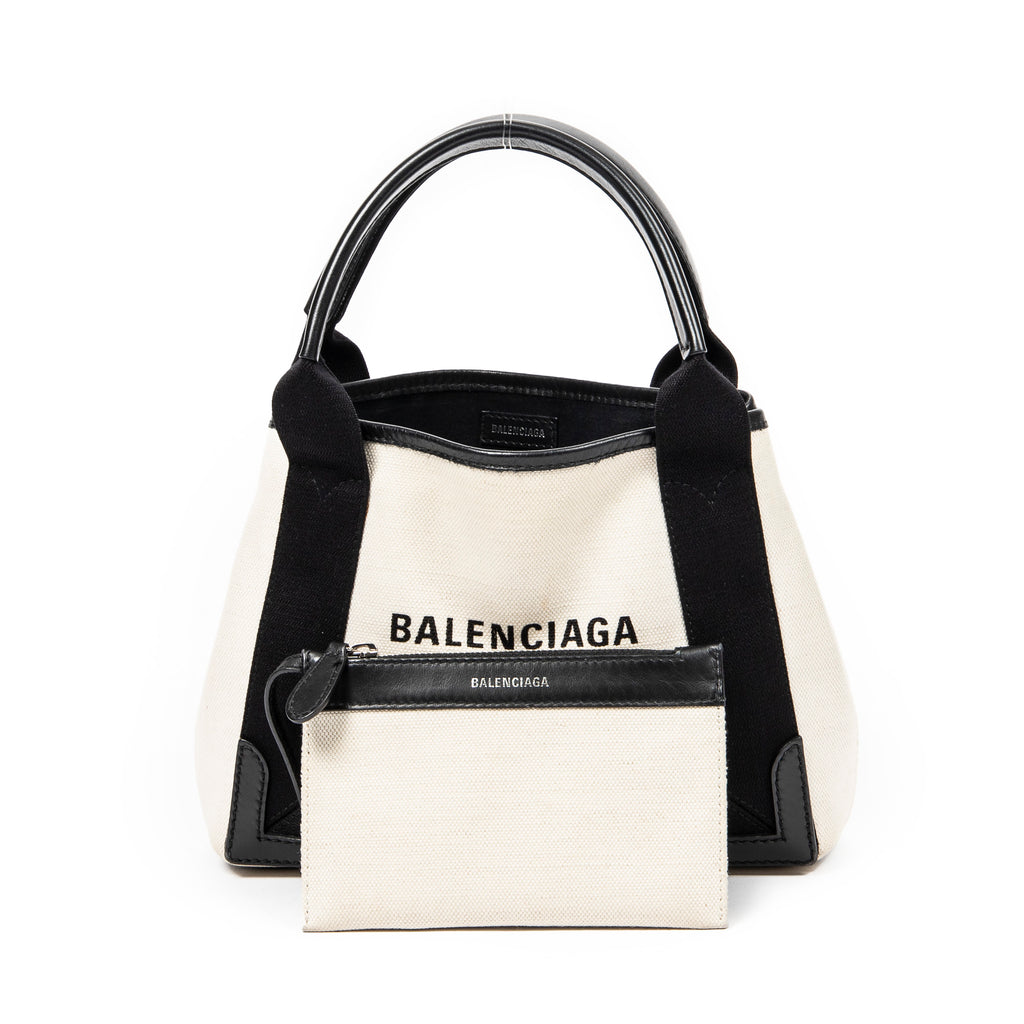 Shoulder Bag XS Navy Cabas Beige Canvas