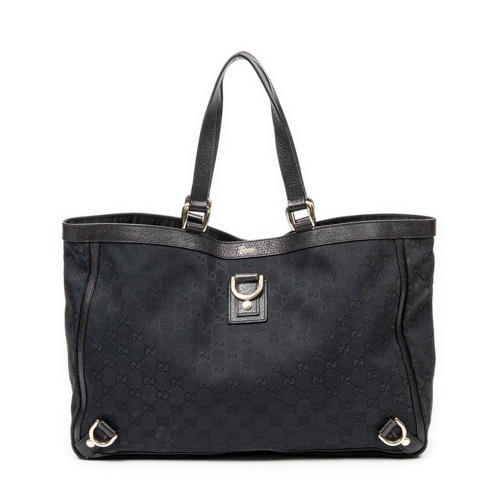 Shoulder Bag Large 3 D-Rings Abbey Shopper Black Monogrammed Canvas
