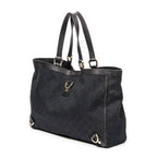 Shoulder Bag Large 3 D-Rings Abbey Shopper Black Monogrammed Canvas