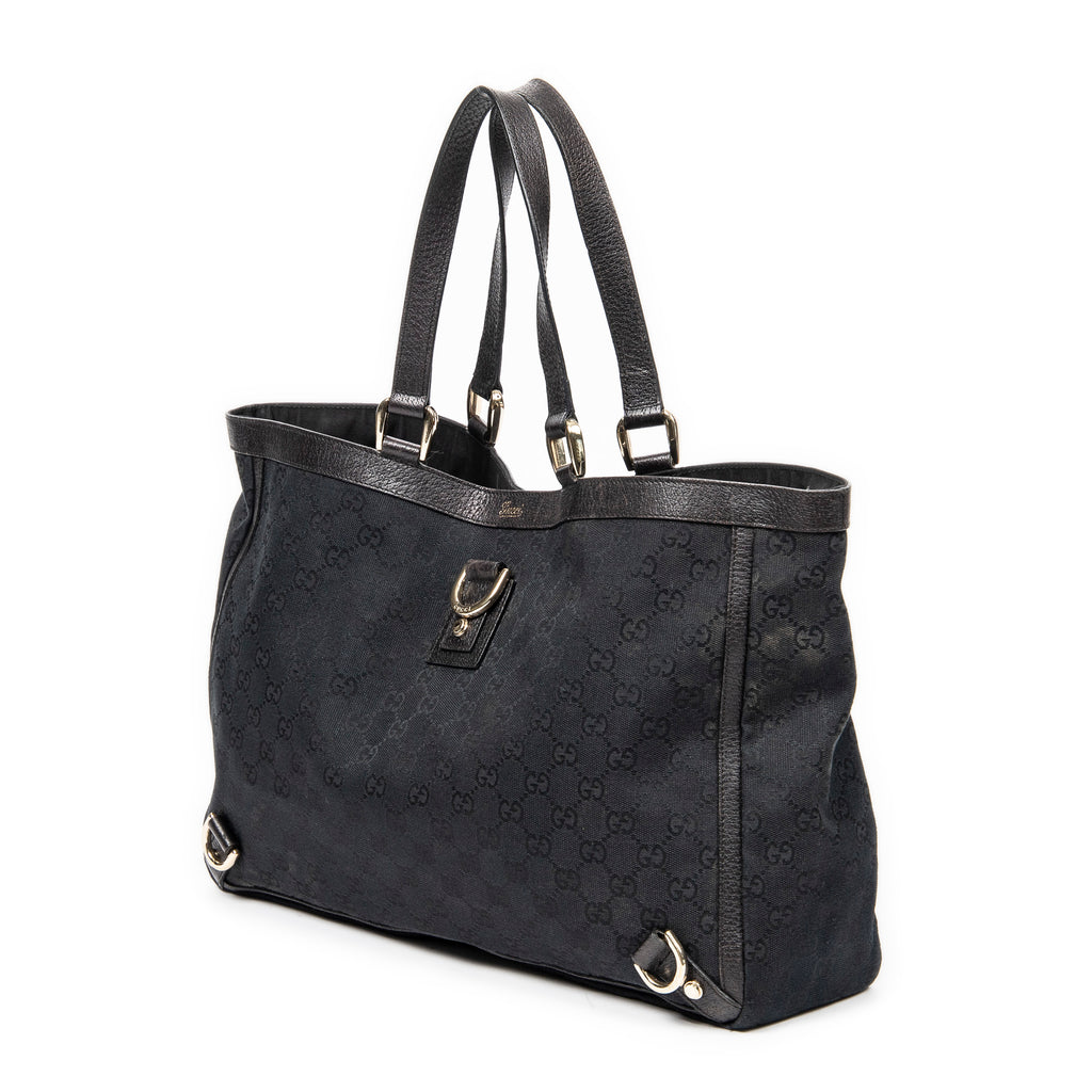 Shoulder Bag Large 3 D-Rings Abbey Shopper Black Monogrammed Canvas
