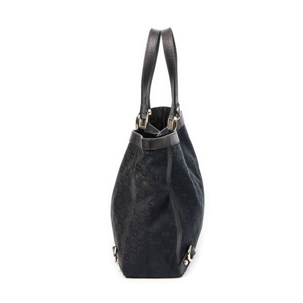 Shoulder Bag Large 3 D-Rings Abbey Shopper Black Monogrammed Canvas
