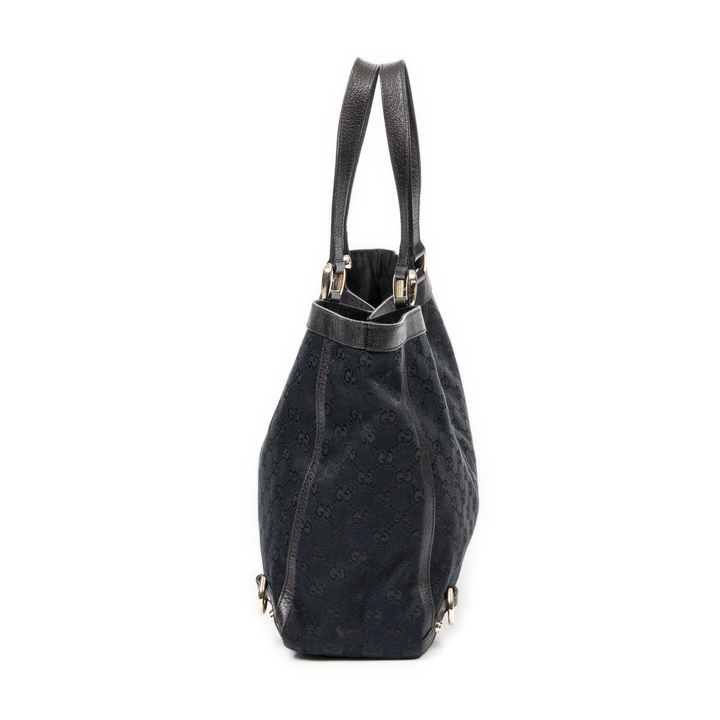 Shoulder Bag Large 3 D-Rings Abbey Shopper Black Monogrammed Canvas