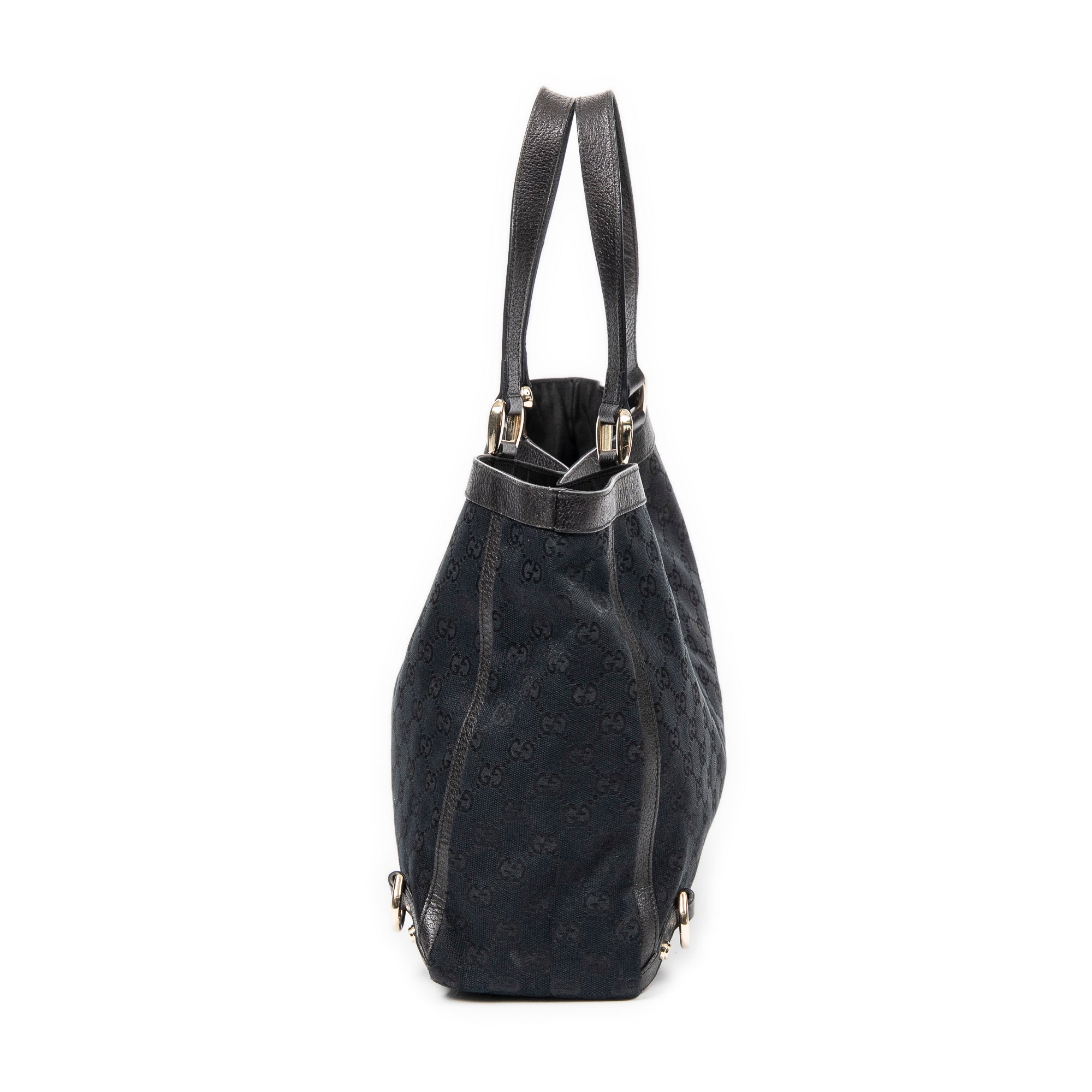 Shoulder Bag Large 3 D-Rings Abbey Shopper Black Monogrammed Canvas