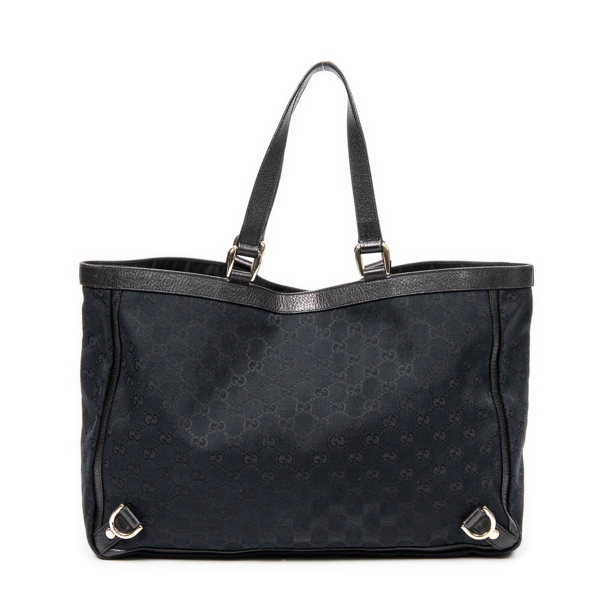 Shoulder Bag Large 3 D-Rings Abbey Shopper Black Monogrammed Canvas