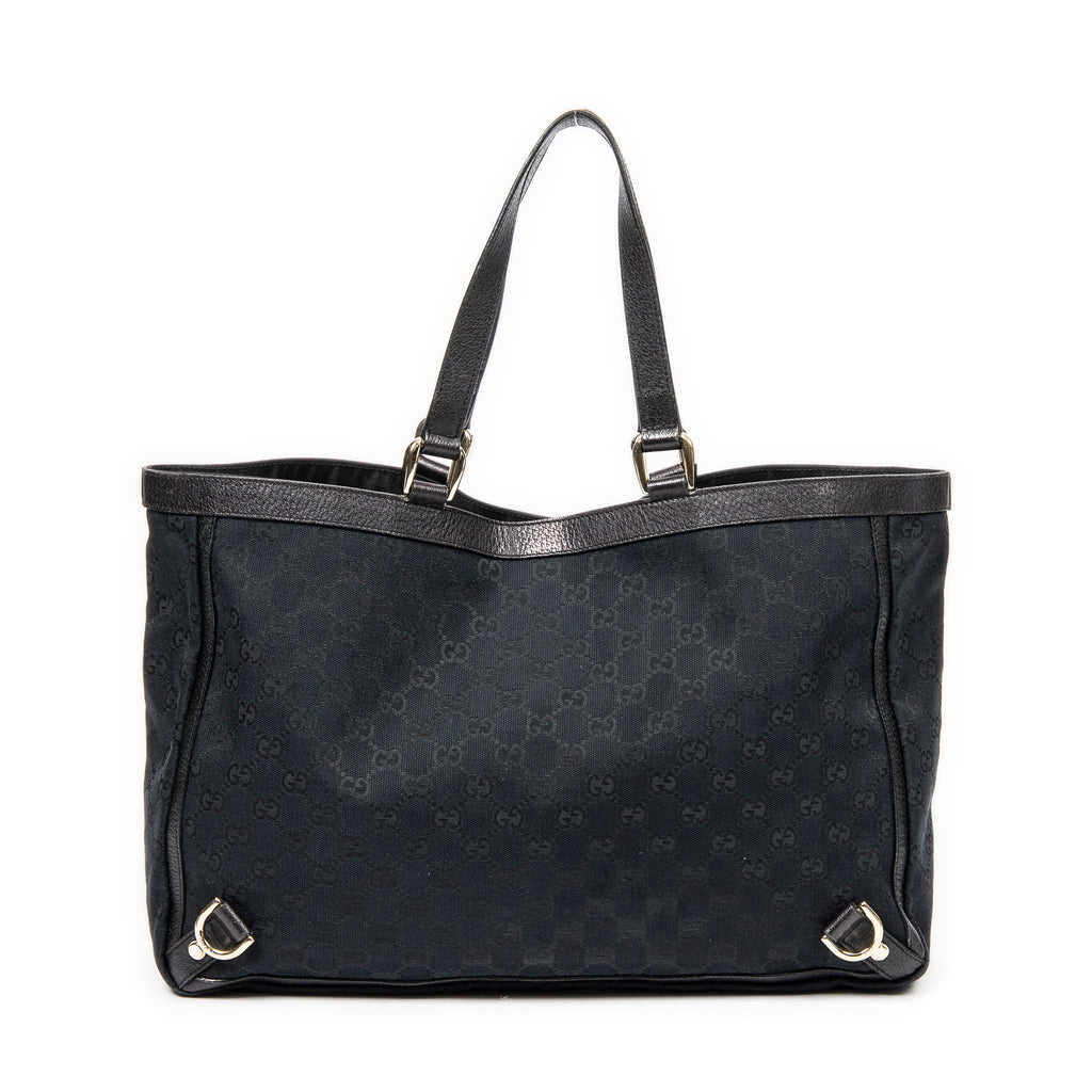 Shoulder Bag Large 3 D-Rings Abbey Shopper Black Monogrammed Canvas