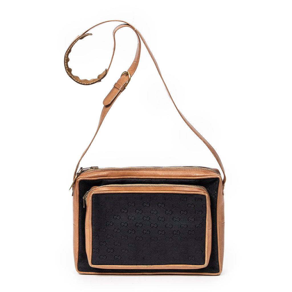Shoulder Bag Vintage Rectangular Zip Shoulder Bag Brown Monogrammed Canvas