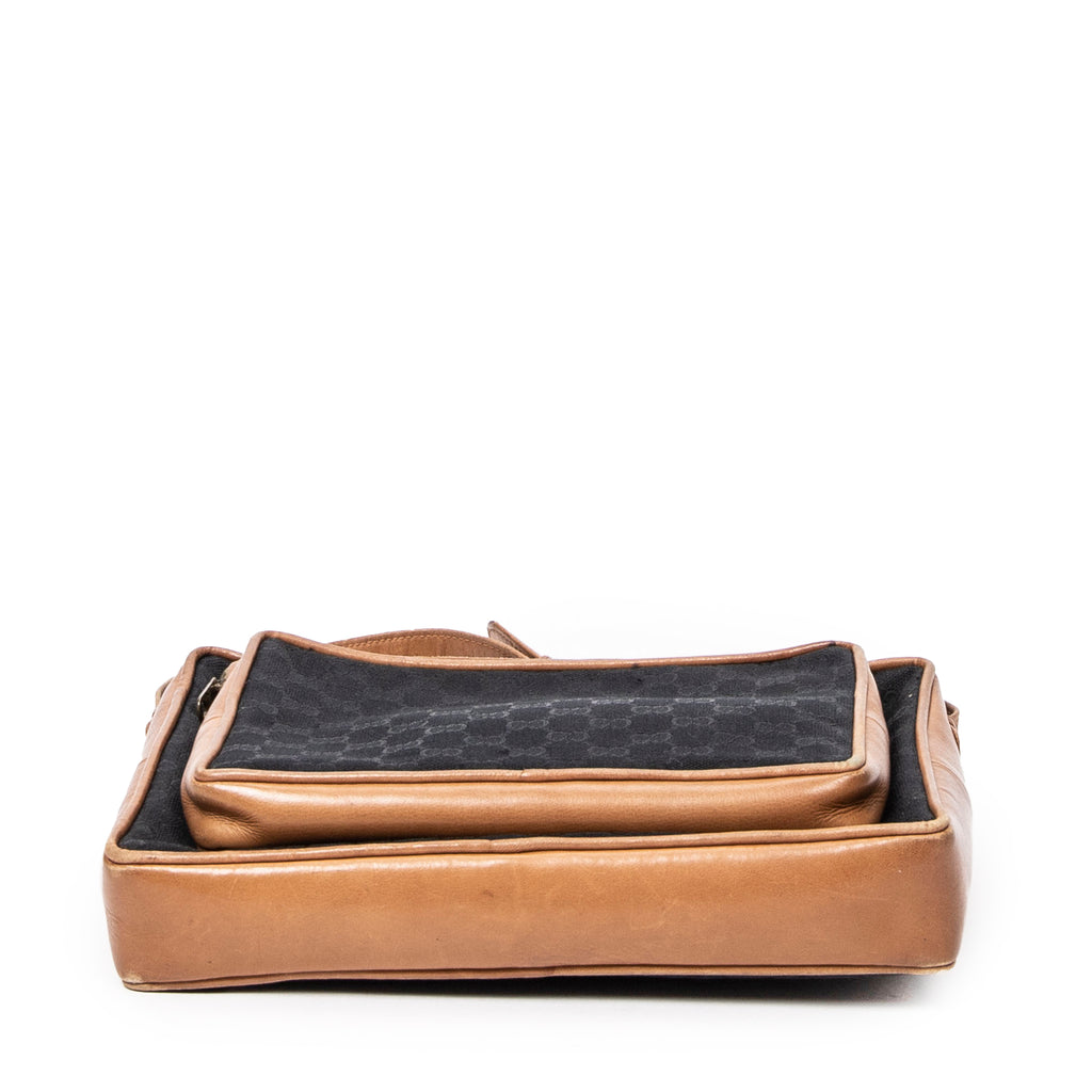 Shoulder Bag Vintage Rectangular Zip Shoulder Bag Brown Monogrammed Canvas