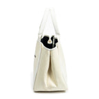 Shoulder Bag Small Navy Cabas Ivory Canvas