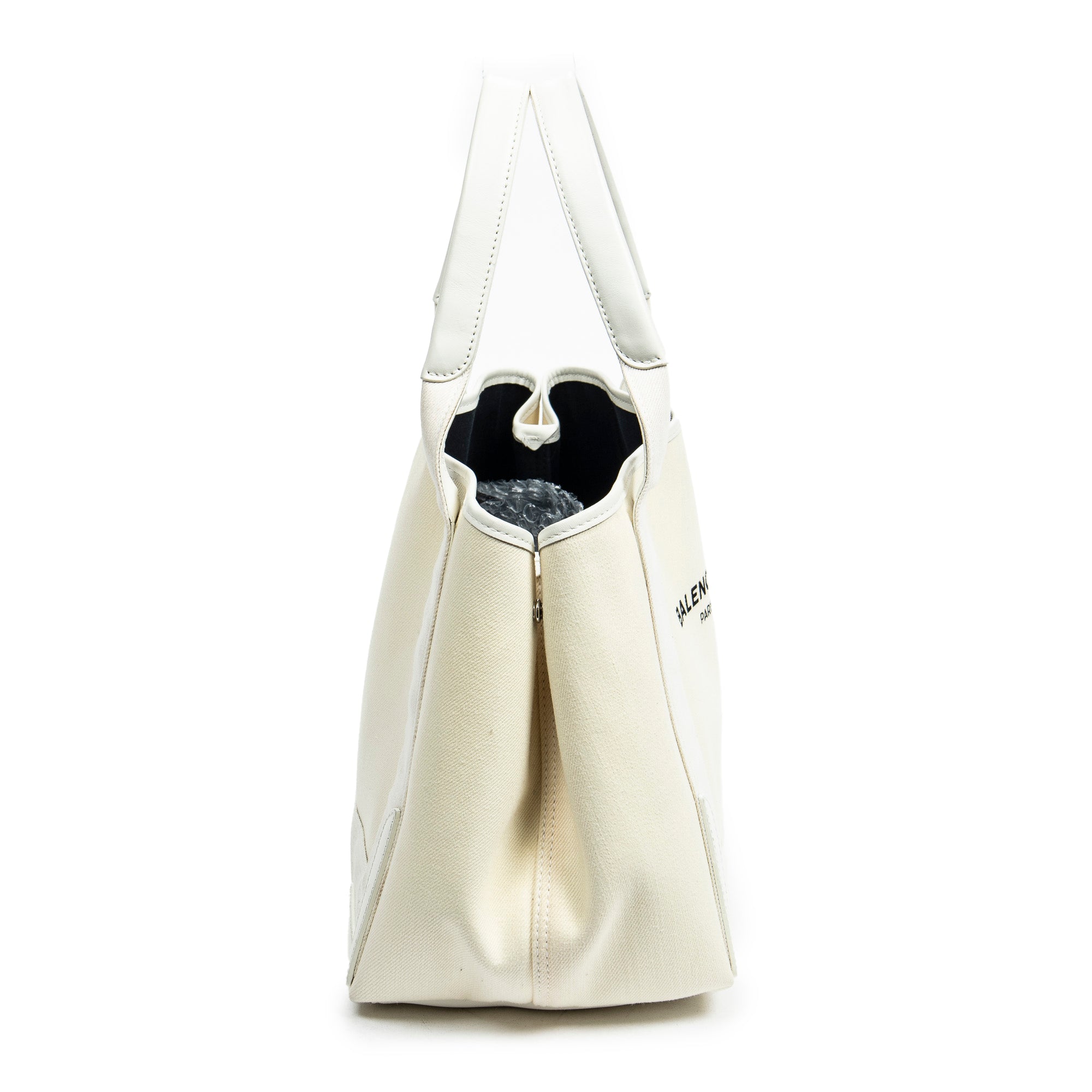 Shoulder Bag Small Navy Cabas Ivory Canvas
