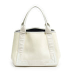 Shoulder Bag Small Navy Cabas Ivory Canvas