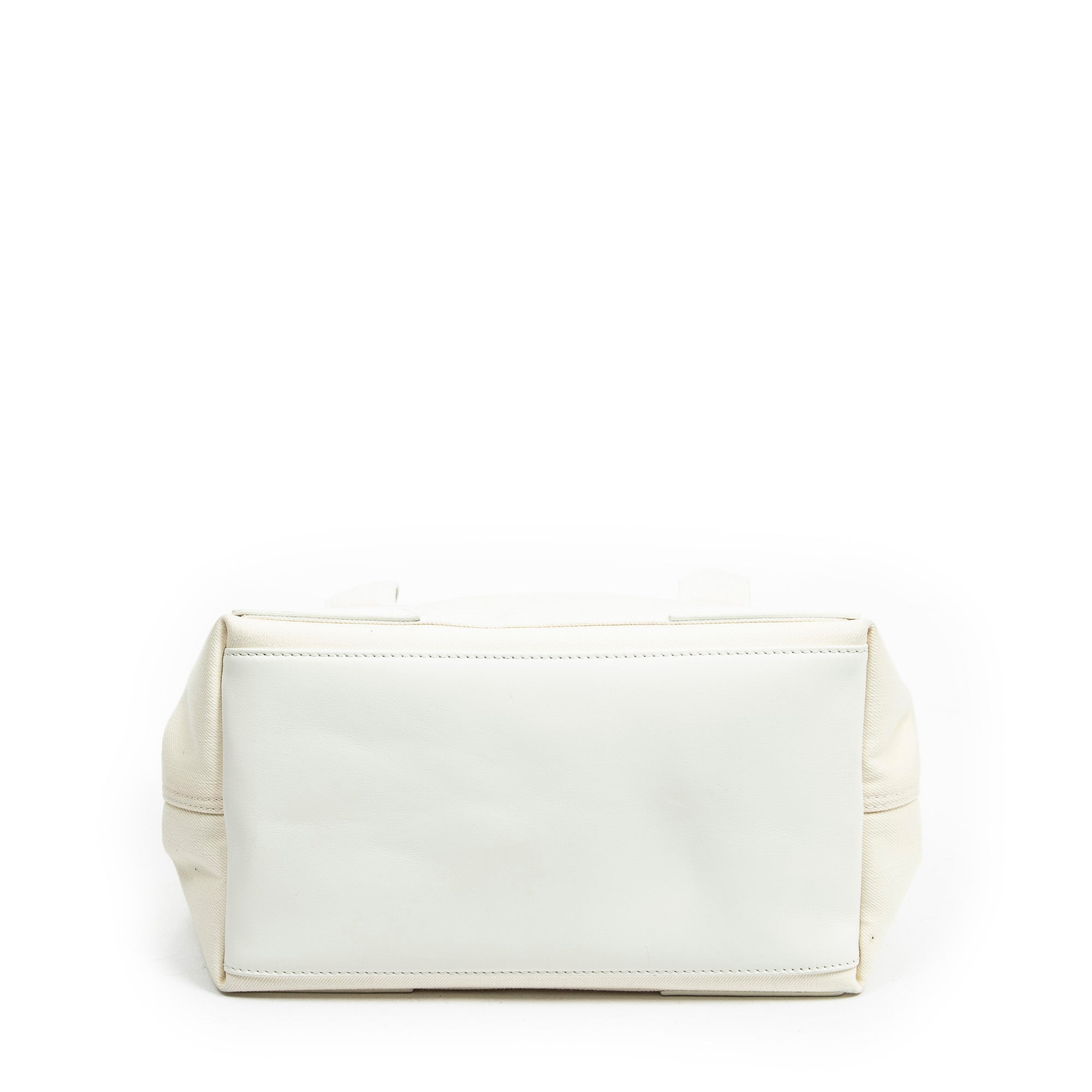 Shoulder Bag Small Navy Cabas Ivory Canvas