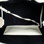 Shoulder Bag Small Navy Cabas Ivory Canvas