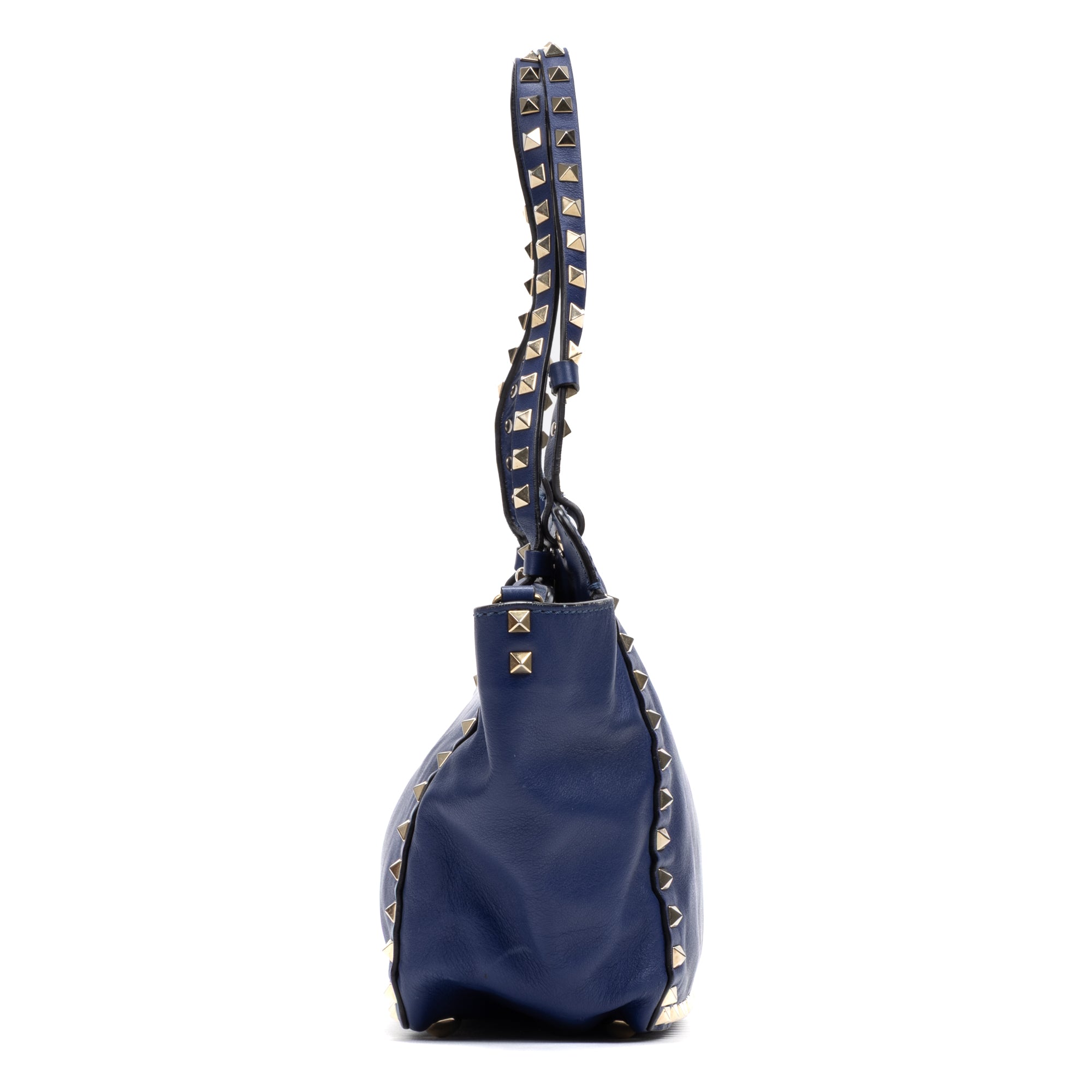 Handbag Convertible Rockstud Trapeze Tote Royal Blue Studded Calfskin Leather