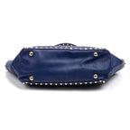 Handbag Convertible Rockstud Trapeze Tote Royal Blue Studded Calfskin Leather