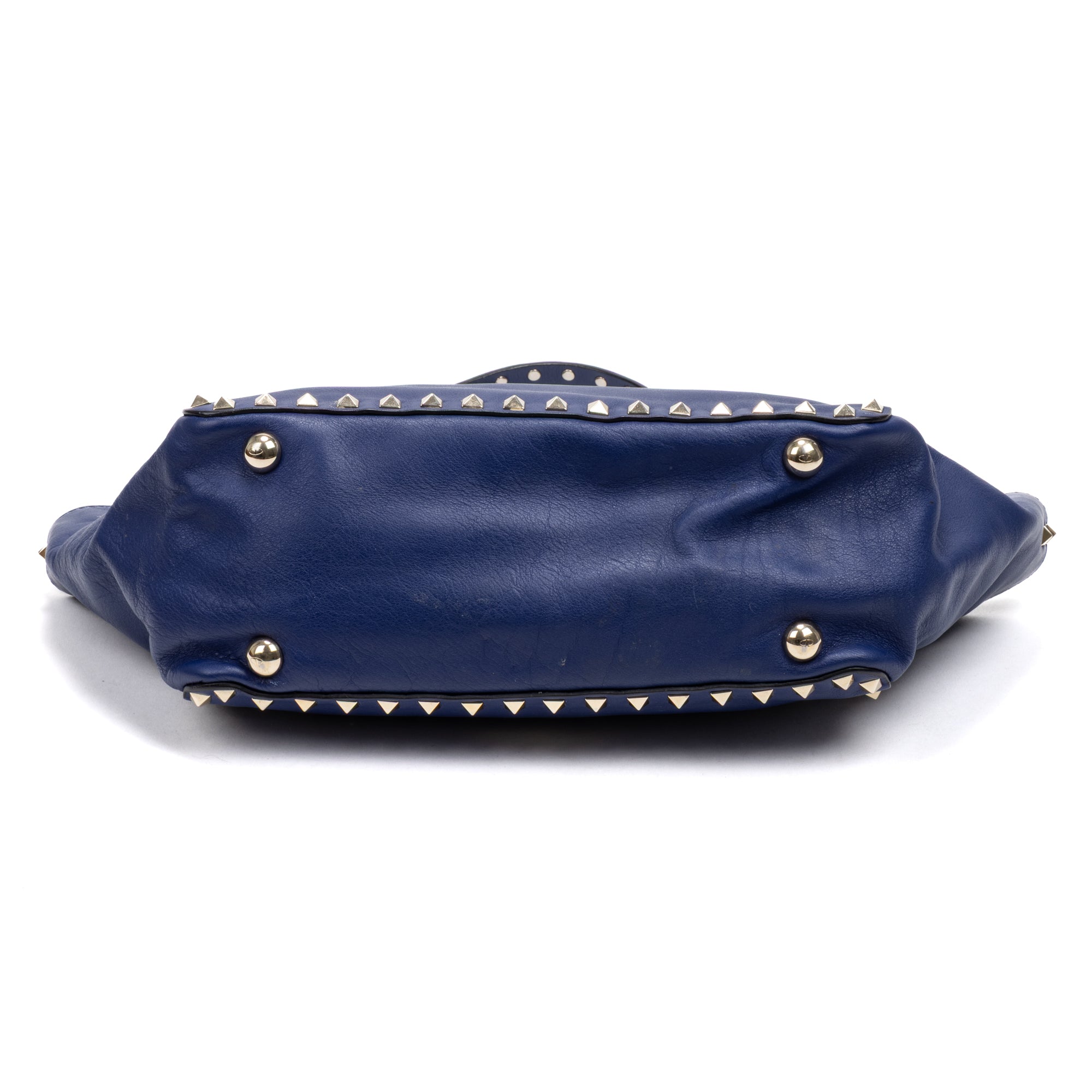 Handbag Convertible Rockstud Trapeze Tote Royal Blue Studded Calfskin Leather