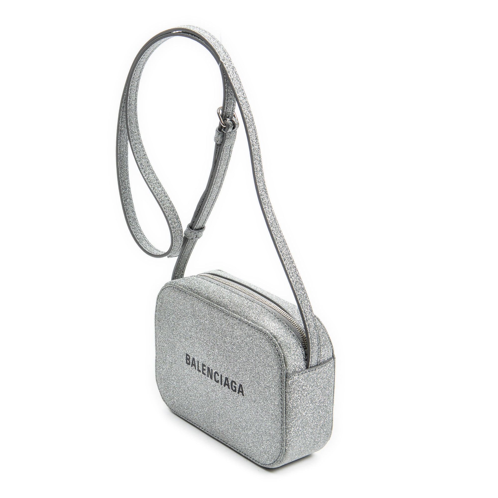 Shoulder Bag XS Everyday Camera Bag Silver Glitter Leather