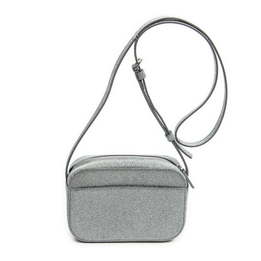 Shoulder Bag XS Everyday Camera Bag Silver Glitter Leather