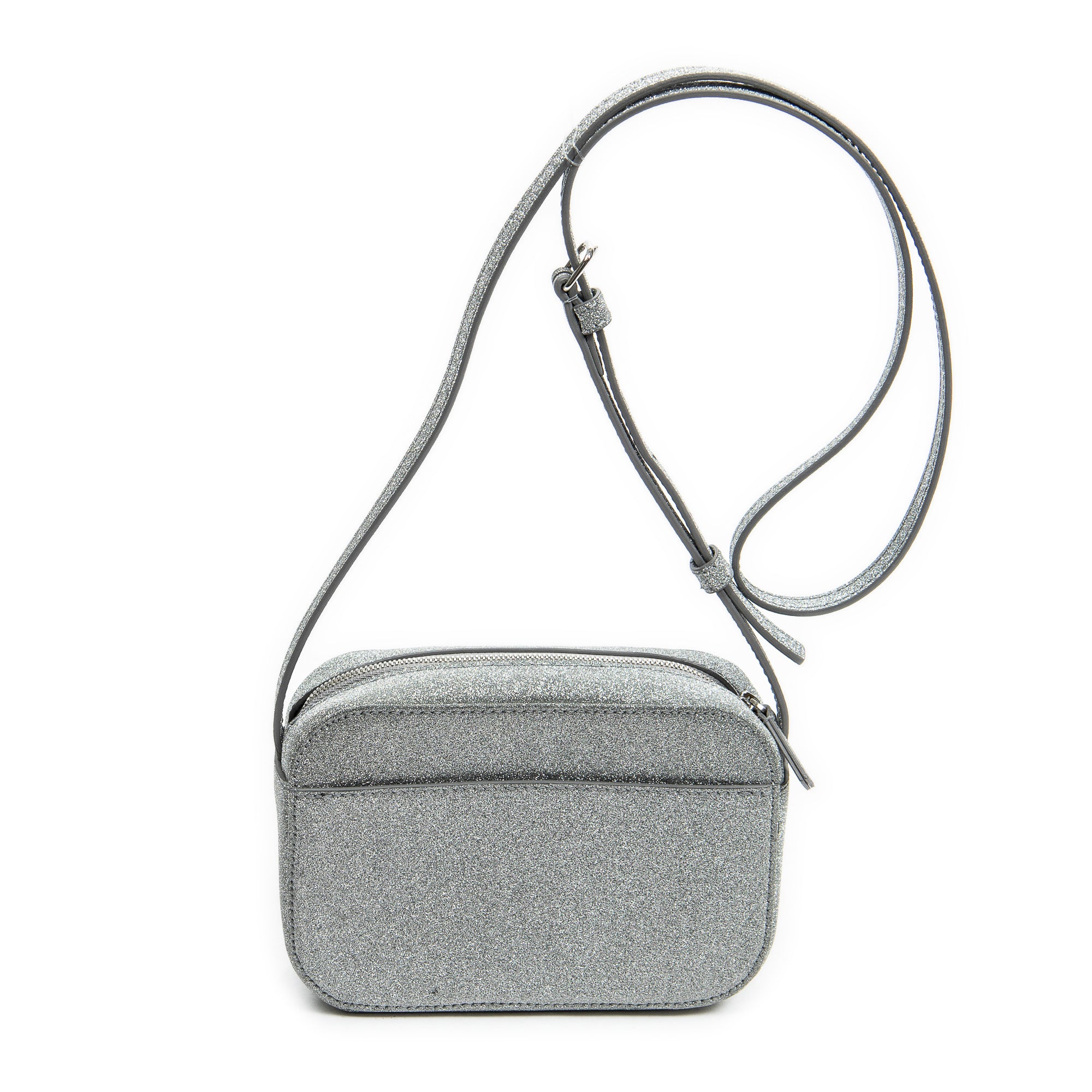 Shoulder Bag XS Everyday Camera Bag Silver Glitter Leather