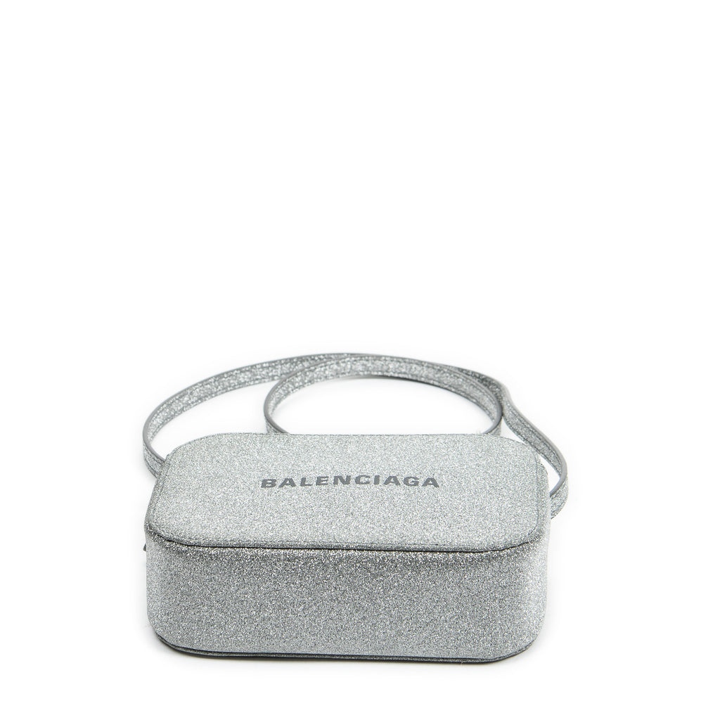 Shoulder Bag XS Everyday Camera Bag Silver Glitter Leather