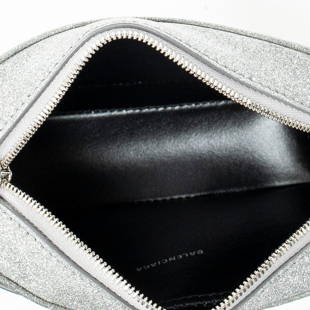 Shoulder Bag XS Everyday Camera Bag Silver Glitter Leather
