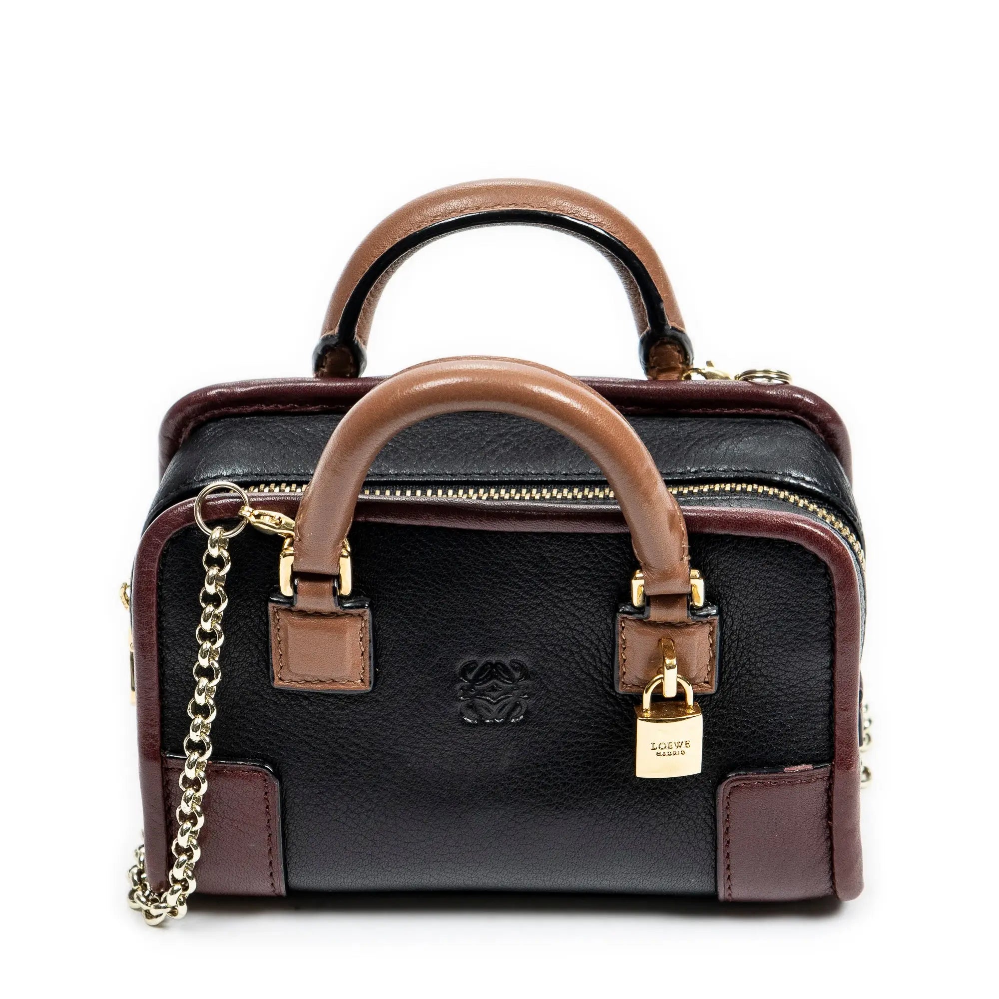 Shoulder Bag Micro Mini Amazona Black Grained Leather