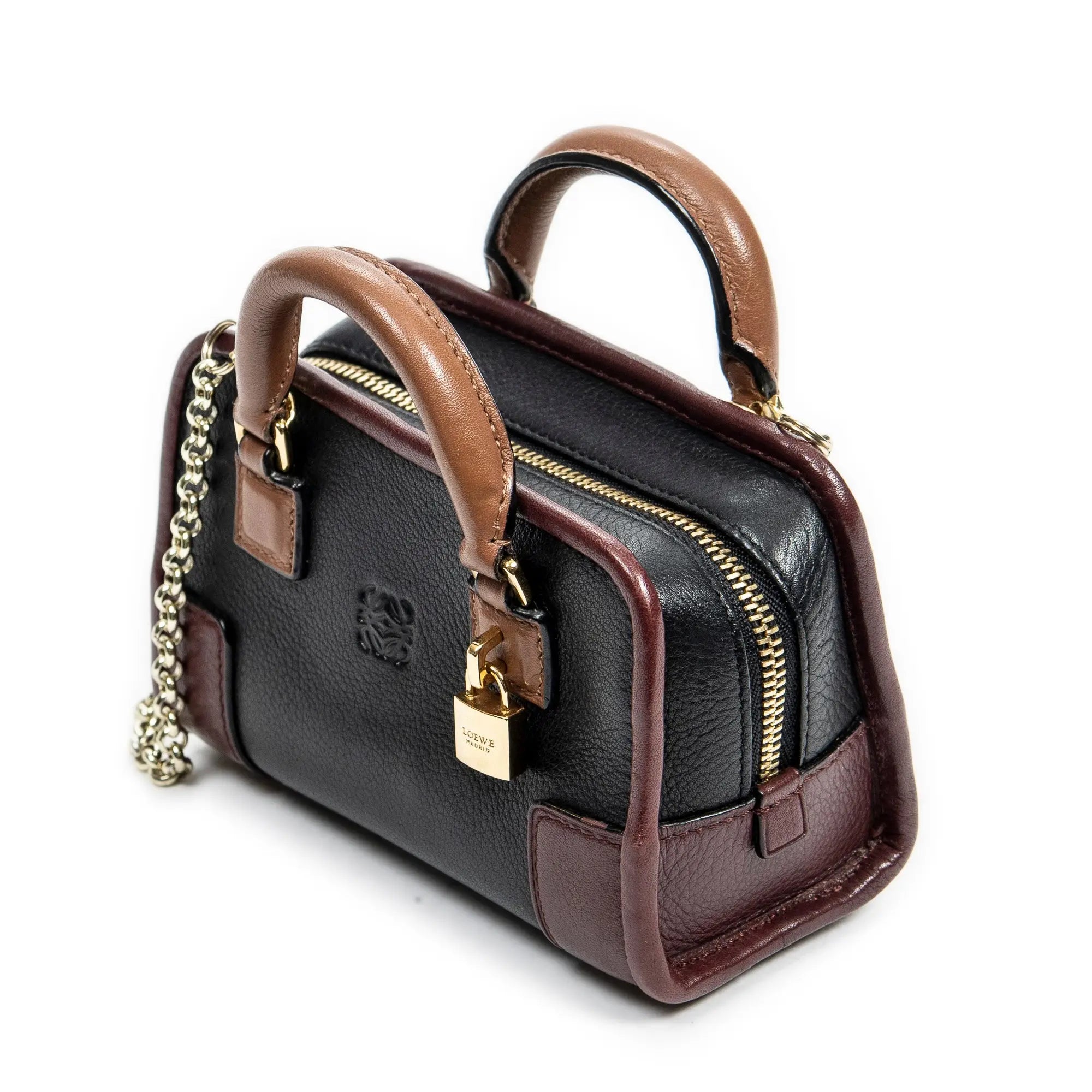 Shoulder Bag Micro Mini Amazona Black Grained Leather