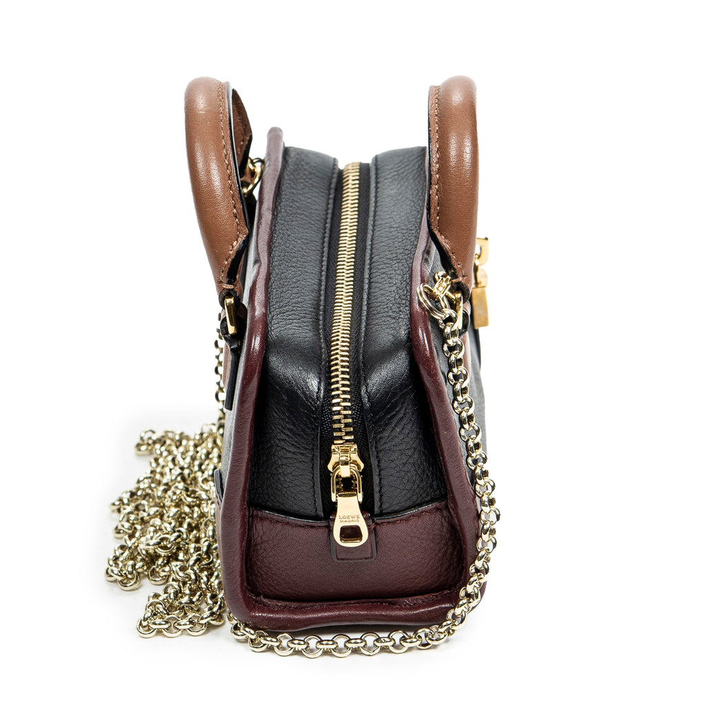 Bolso de Hombro Micro Mini Amazona Piel Granulada Negra