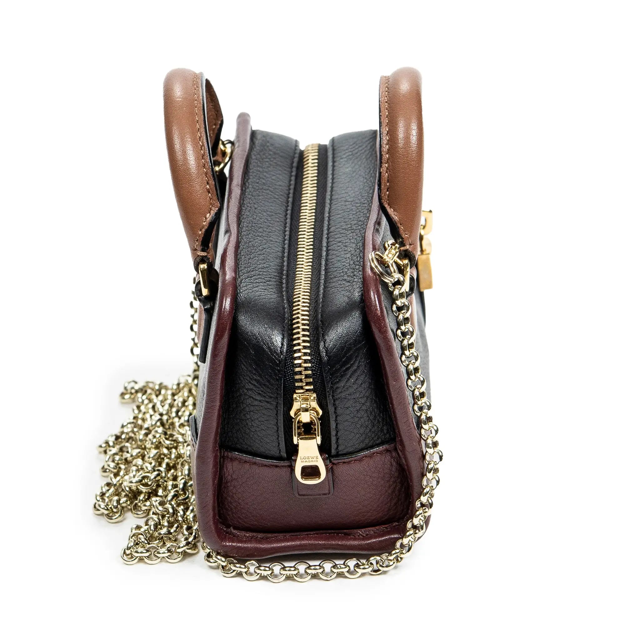 Shoulder Bag Micro Mini Amazona Black Grained Leather