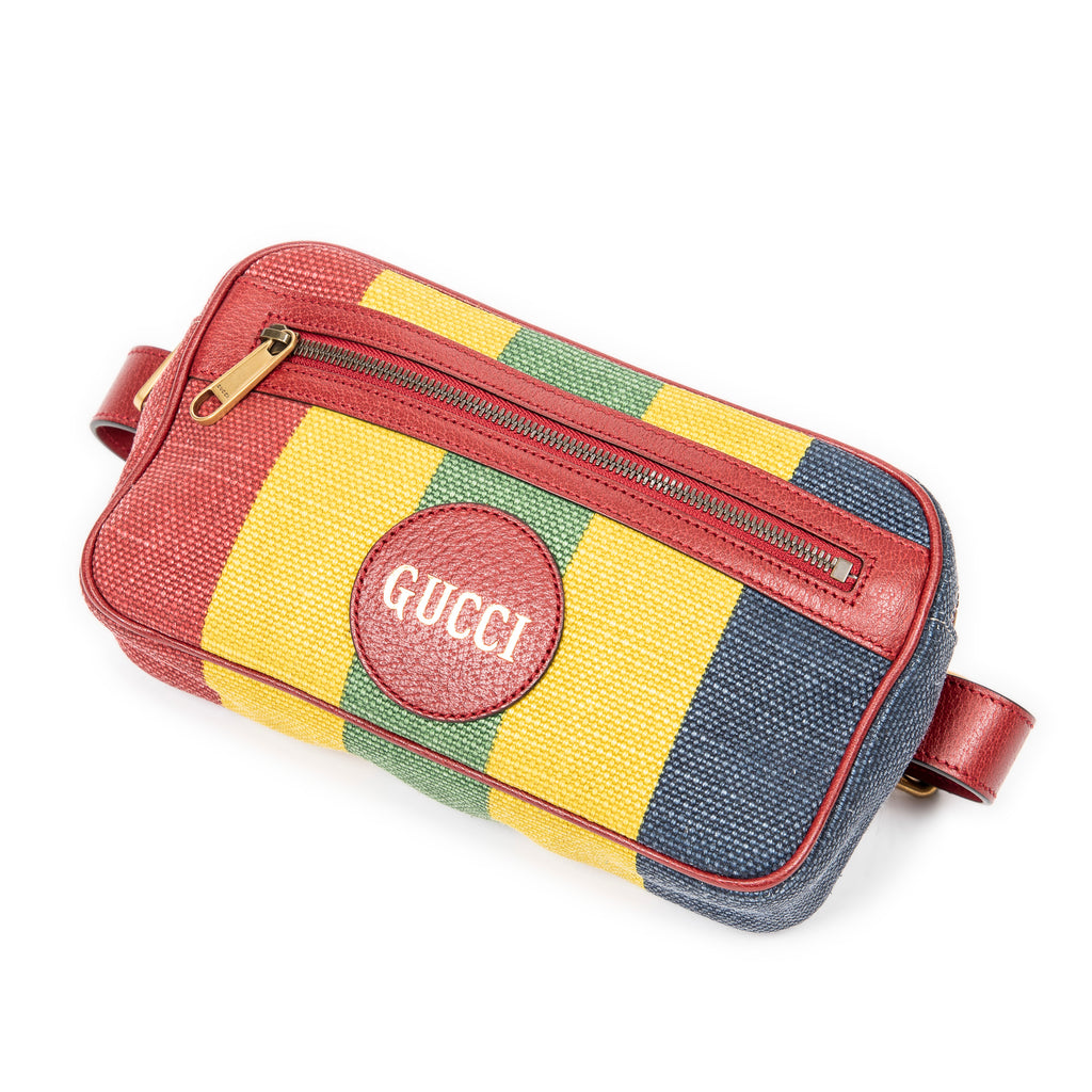 Shoulder Bag Ltd. Ed. Alessandro Michele 2020 Multicolor Baiadera Belt Bag Red Striped Canvas