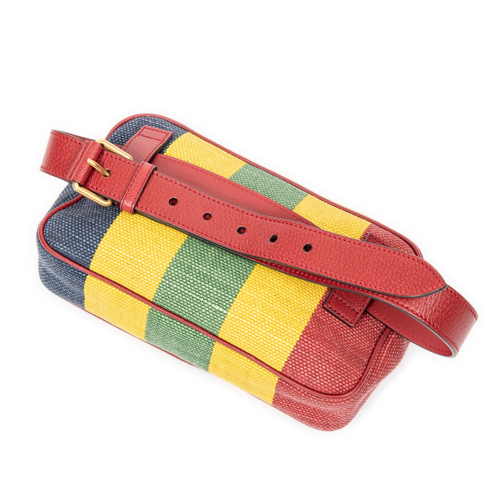 Shoulder Bag Ltd. Ed. Alessandro Michele 2020 Multicolor Baiadera Belt Bag Red Striped Canvas