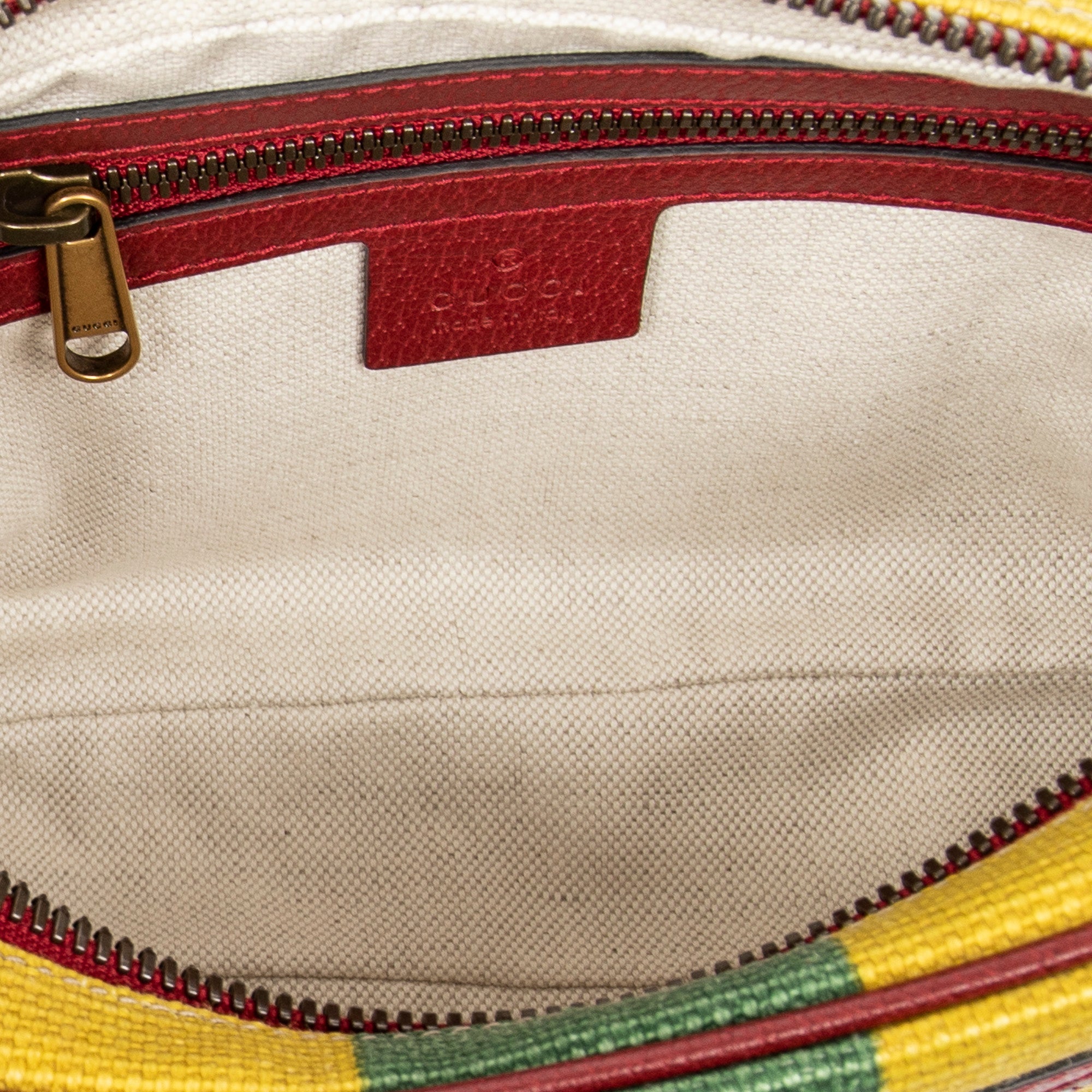 Shoulder Bag Ltd. Ed. Alessandro Michele 2020 Multicolor Baiadera Belt Bag Red Striped Canvas