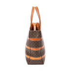 Bolso de mano pequeño cuadrado, tote, lona revestida Macadam marrón