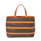 Bolso de mano pequeño cuadrado, tote, lona revestida Macadam marrón