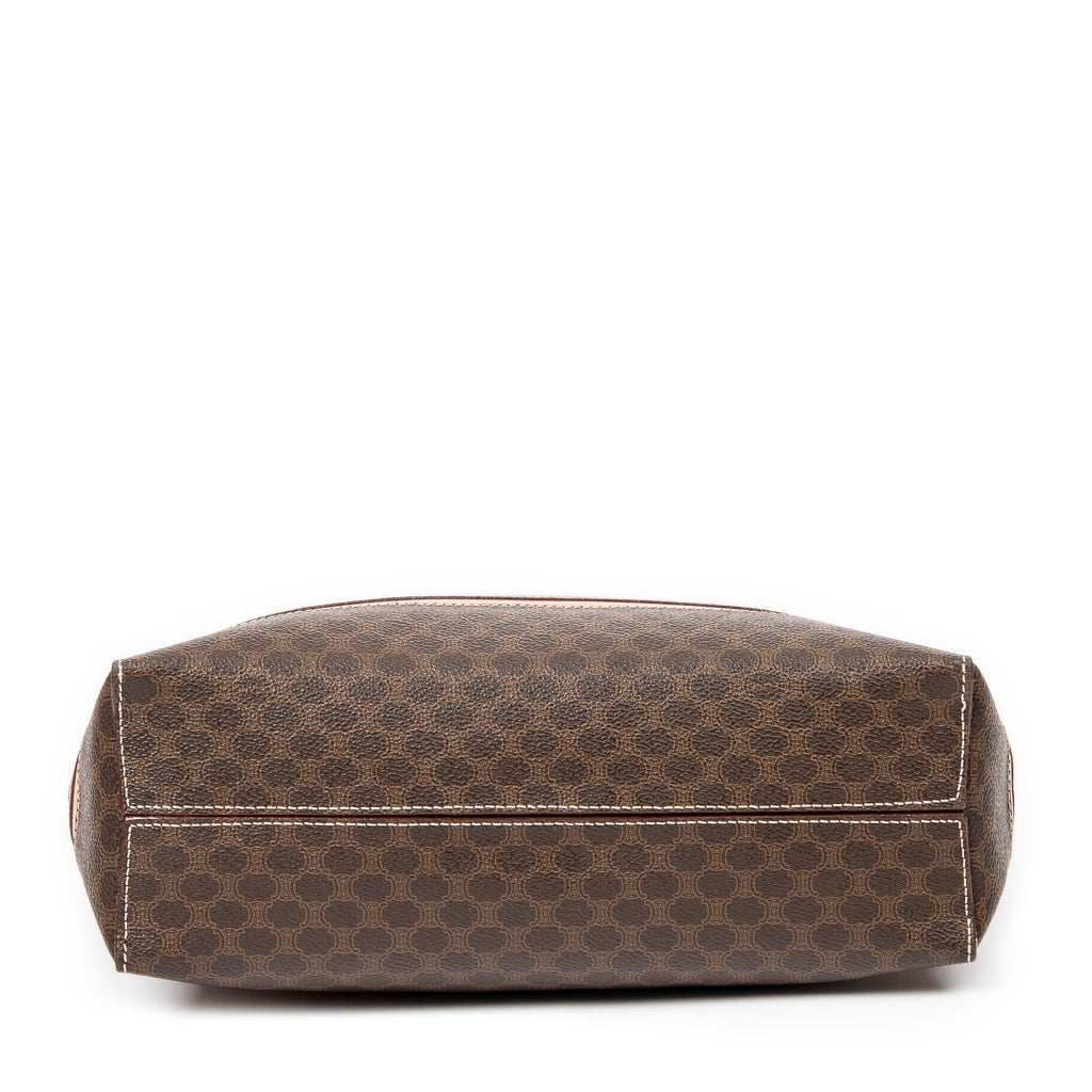 Bolso de mano pequeño cuadrado, tote, lona revestida Macadam marrón