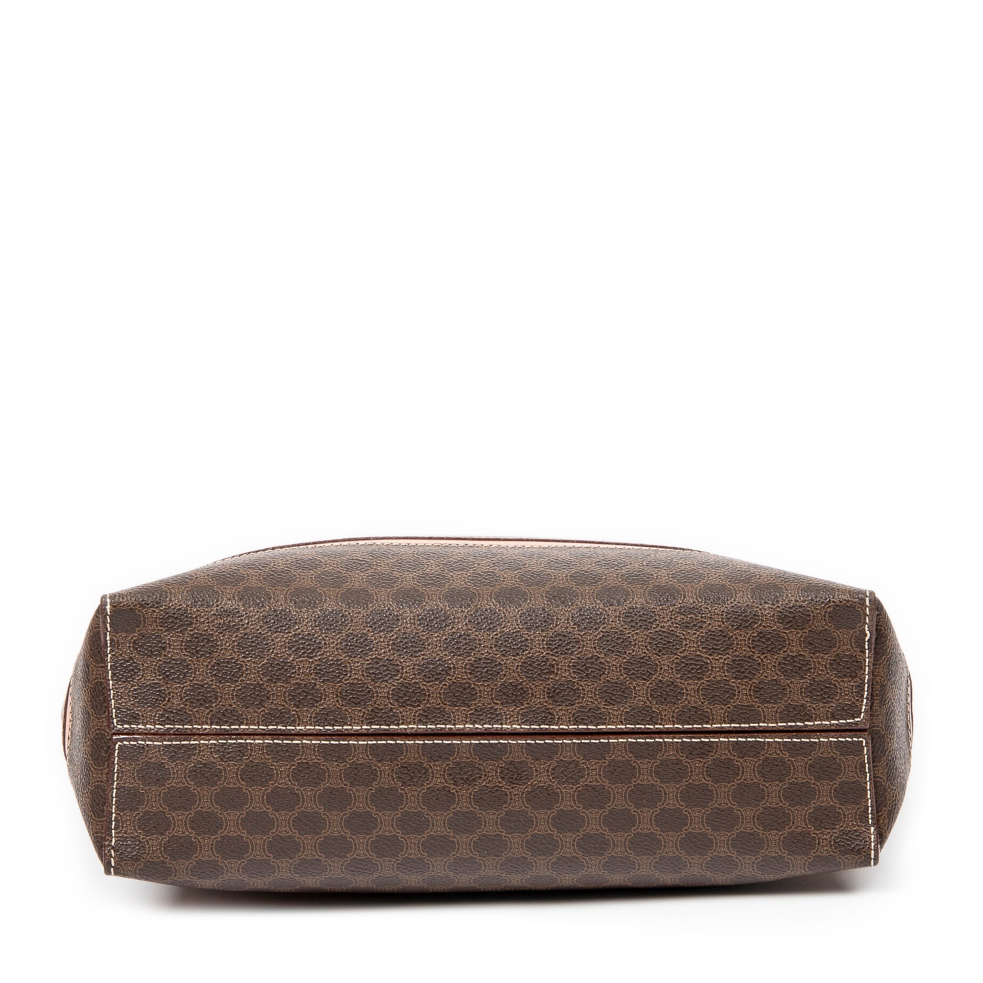 Bolso de mano pequeño cuadrado, tote, lona revestida Macadam marrón
