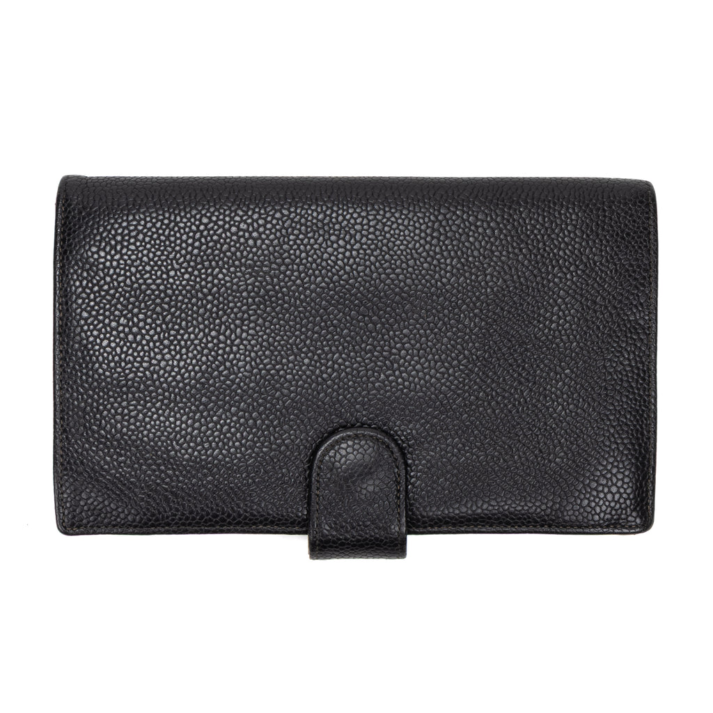 Wallet CC Timeless Long Bifold Wallet Black Caviar Leather