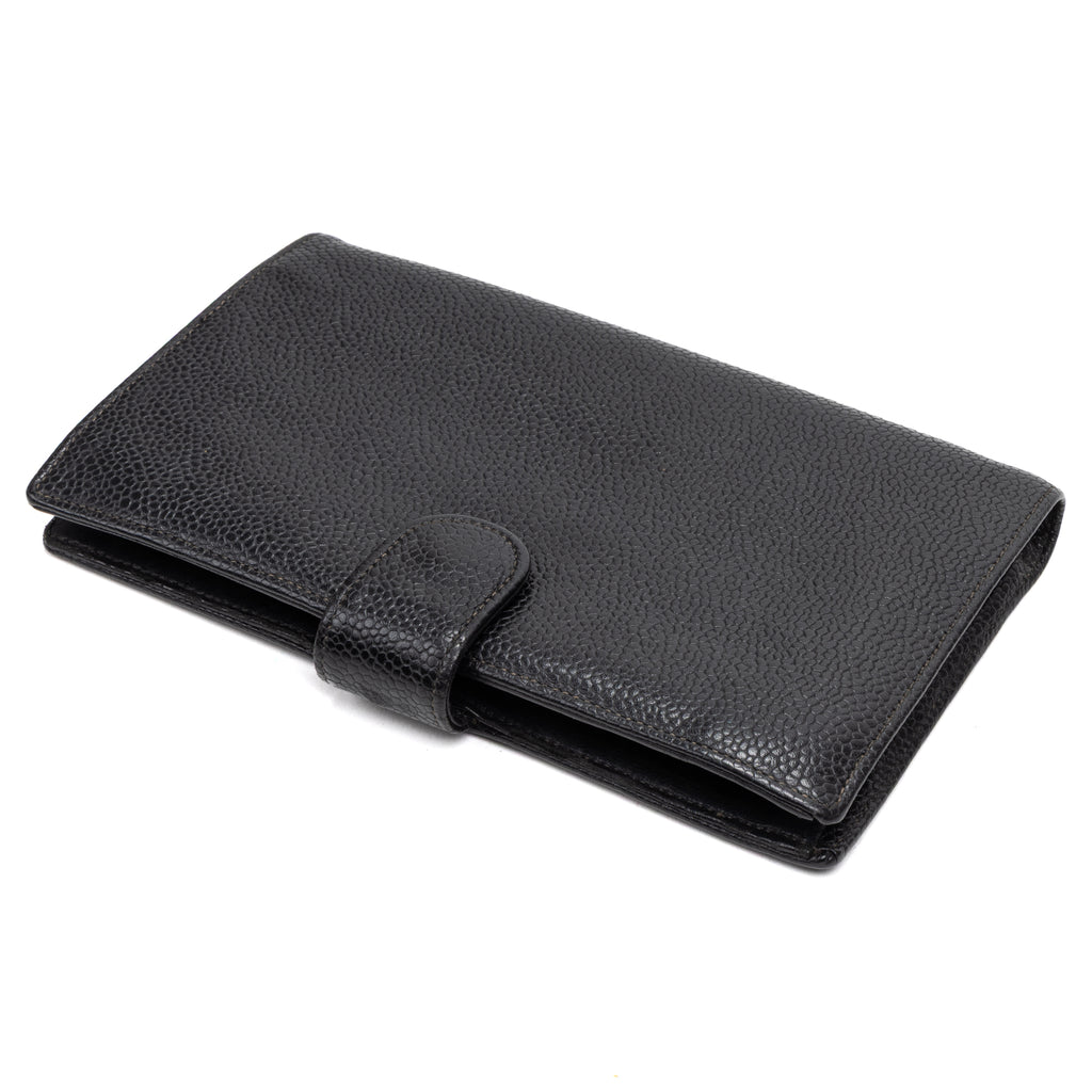 Wallet CC Timeless Long Bifold Wallet Black Caviar Leather