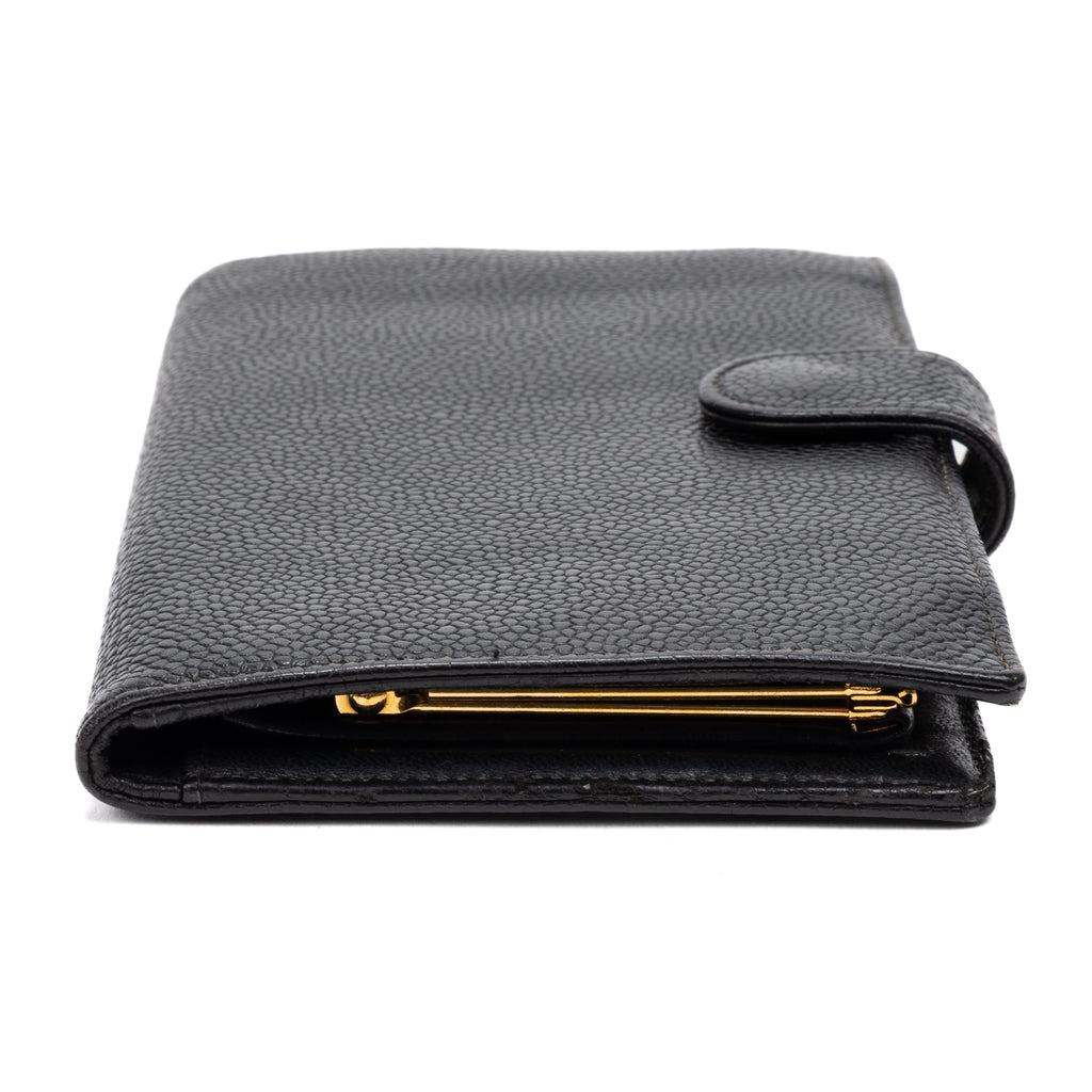 Wallet CC Timeless Long Bifold Wallet Black Caviar Leather