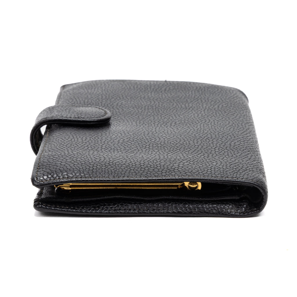 Wallet CC Timeless Long Bifold Wallet Black Caviar Leather