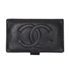 Wallet CC Timeless Long Bifold Wallet Black Caviar Leather