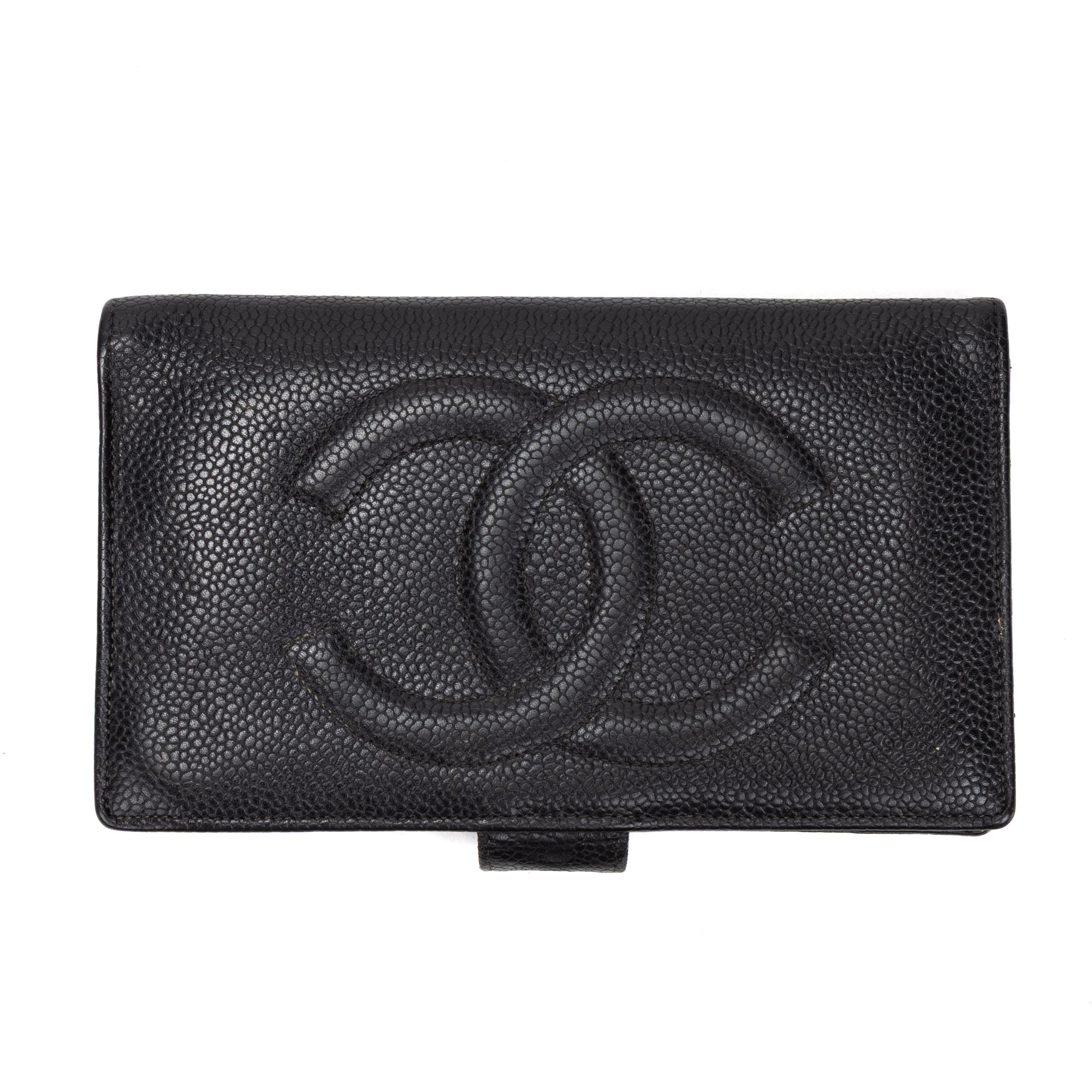 Wallet CC Timeless Long Bifold Wallet Black Caviar Leather