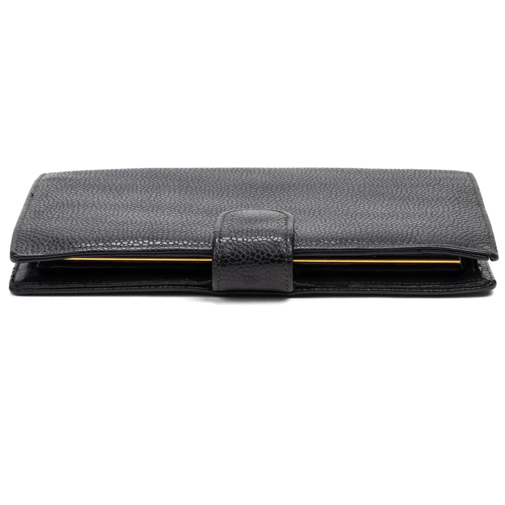 Wallet CC Timeless Long Bifold Wallet Black Caviar Leather