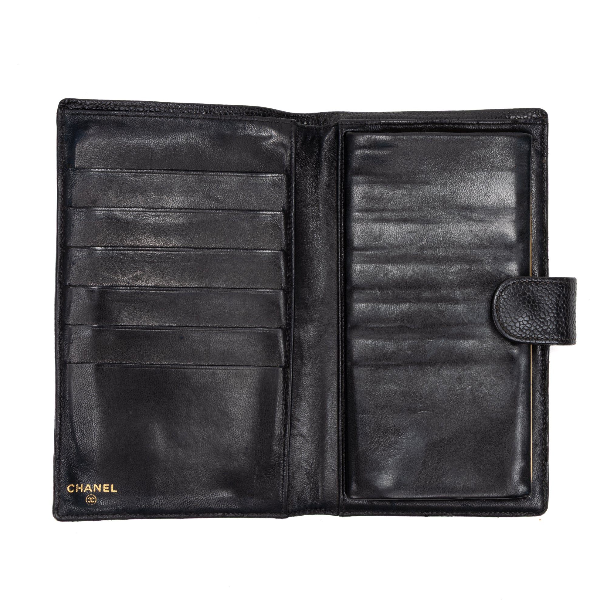 Wallet CC Timeless Long Bifold Wallet Black Caviar Leather
